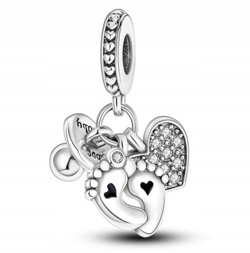 Charms Srebro 925 Zawieszka Narodziny Dziecka