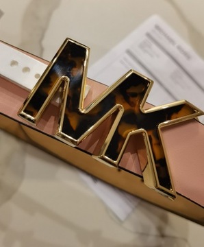 Розовый кожаный ремень Michael Kors с золотой пряжкой S 92