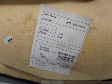 ОБИВКА БОКОВОЙ ДВЕРИ ПЕРЕДНЕЙ ПРАВОЙ MERCEDES-BENZ C CLASS W203