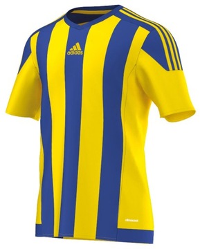 KOSZULKA ADIDAS STRIPED 15 ŻÓŁTO NIEBIESKA r.140cm