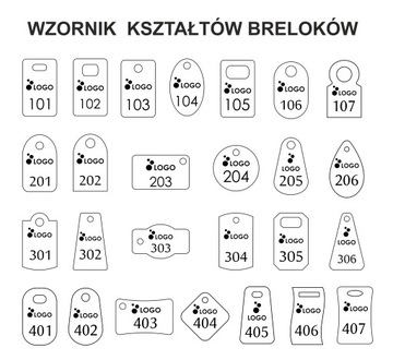BRELOKI do kluczy NUMERKI szatni DWUSTR 5x3 20 szt