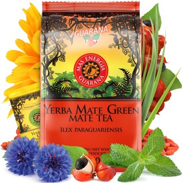 Yerba Mate Green MAS ENERGIA GUARANA 1Kg 1000g + 50g FRUTAS Gratis