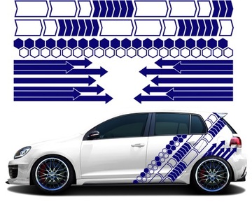 NAKLEJKI na Auto MOTYW GRAFIKI 4 arkusze KOLORY