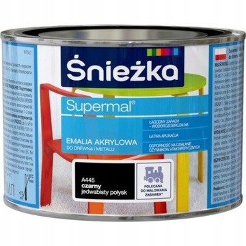 ŚNIEŻKA FARBA AKRYLOWA DO DREWNA METALU MALOWANIE ZABAWEK CZARNY 0,4L