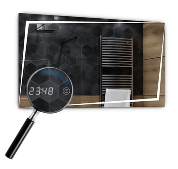 Lustro LED 70x50cm - Zegarek Dotykowy LED - Berlin