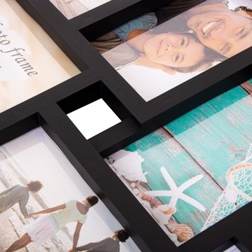 БОЛЬШАЯ РАМКА НА 10 ФОТОГРАФИЙ PHOTORAMA 48,5x53см МУЛЬТИ ФОТОГАЛЕРЕЯ КОЛЛАЖ ЧЕРНАЯ