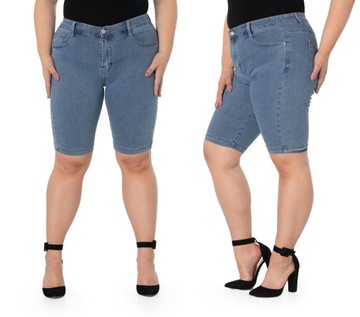 Duże Krótkie Spodenki Damskie Szorty Jeans 1070 52