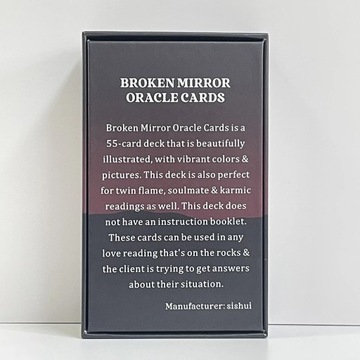 Karty Wyroczni z rozbitym lustrem 12x7 cm w pudełku Talia tarota dla początkujących z kluczem