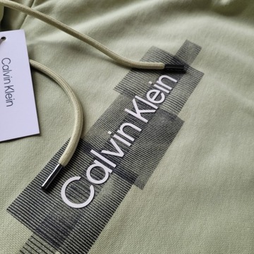 bluza Calvin Klein Box Striped Logo L kangurek z kapturem