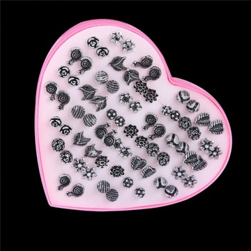 18/36/100Pairs kobiety gwiazda księżyc małe plastikowe kolczyki zestaw