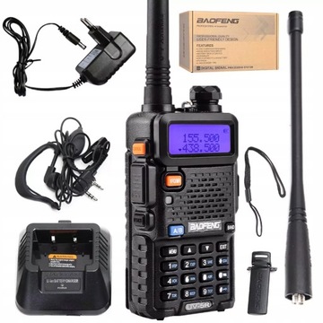BAOFENG UV-5R 5W KRÓTKOFALÓWKA RADIOTELEFON WALKIE TALKIE PMR FM