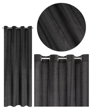 Штора 140х250см с люверсами, еврошторы черные