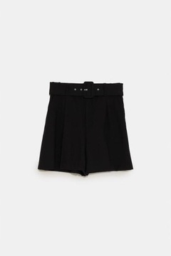 ШОРТЫ БЕРМУДЫ С ПОЯСОМ ZARA 36/S ЧЕРНЫЕ