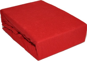 PRZEŚCIERADŁO FROTTE Z GUMĄ 180X200 GRUBE CZERWONE