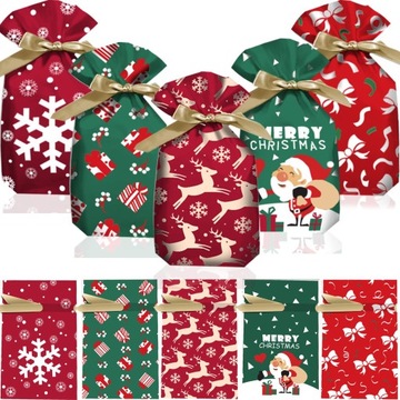 СУМКИ УПАКОВКА СУМКИ НОВОГОДНИЕ СУМКИ В ПОДАРОК ​​ПОДАРОК ​​10 шт. размер М.