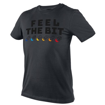 T-shirt z nadrukiem, FEEL THE BIT rozmiar L NEO