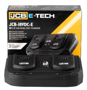 ДВОЙНОЕ БЫСТРОЕ ЗАРЯДНОЕ УСТРОЙСТВО ОРИГИНАЛЬНОЕ JCB 18V 2 X 3,5A