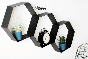 Шестигранные подвесные настенные полки в стиле лофт в форме сот