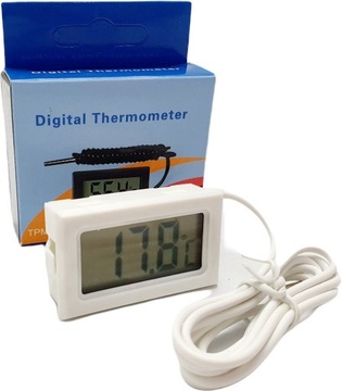 TERMOMETR CYFROWY ELEKTRONICZNY EKRAN LCD STACJA POGODY PRECYZYJNY SONDA