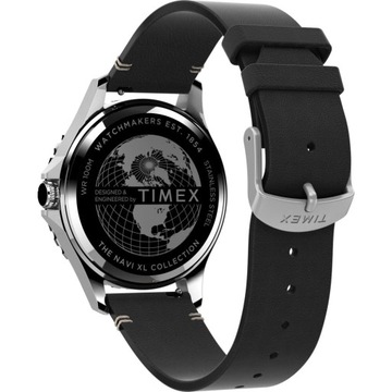 Timex Męski zegarek analogowy ze skórzanym