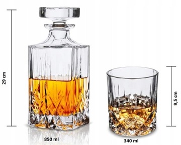 Хрустальный графин для виски Bohemia Classico и набор из 6 стаканов