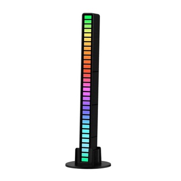 Sterowanie głosowe RGB 2 Wskaźnik poziomu LED Czarny