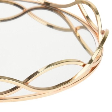 ПОДНОС с ЗЕРКАЛОМ Подставка для торта украшения ЗОЛОТАЯ Свеча 23см