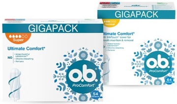 o.b. ProComfort tampony Super 54szt + Normal 64szt zestaw