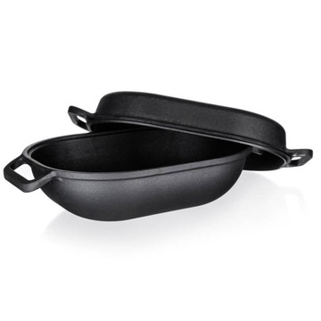 ОТЛИЧНАЯ чугунная сковорода 39 х 26 х 14 см - Банкет