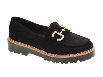 Zamszowe mokasyny półbuty Black r.38