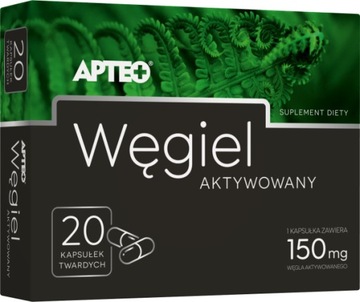Węgiel aktywowany 150 mg APTEO 20 kapsułek