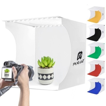 PULUZ NAMIOT BEZCIENIOWY 2XLED 1100LM 6x TŁO 20CM DO FOTOGRAFII PRODUKTOWEJ