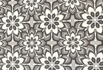 OBRUS CERATA GRUBA NA METRY SZARY KWIAT RETRO