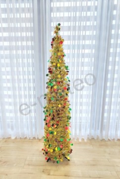 Золотая складная искусственная елка 150 см Рождественское украшение Рождество