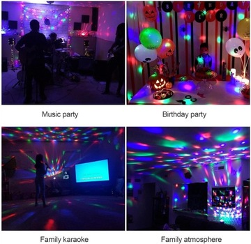 DISCO RGB LED ДИСКОШАР ПРОЕКТОР ЦВЕТНОЙ ШАР НОВЫЙ ГОД + ПУЛЬТ ДУ