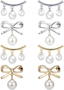 8 sztuk eleganckich broszek ze sztucznych pereł