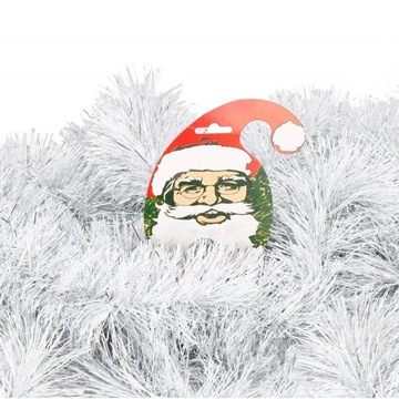 ŁAŃCUCH CHOINKOWY srebrny 6m GIRLANDA ŚWIĄTECZNA NA CHOINKĘ XXL gruby 7cm