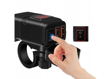 ЗАРЯДНОЕ УСТРОЙСТВО ДЛЯ МОТОЦИКЛА 2x USB QC3.0 БЫСТРАЯ ЗАРЯДКА