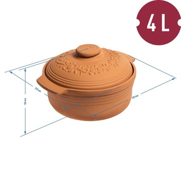 Круглый глиняный римский горшок 4л BROWIN
