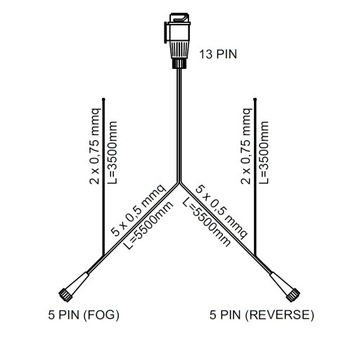 Установка прицепа 13PIN 5,5м байонетный 5PIN
