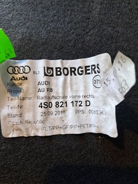 AUDI R8 4S0 PODBĚH PRAVÝ PŘEDNÍ PRAVÉ