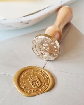 Stempel do laku z LOGO pieczęć Kancelaria Parafia Herb Referentka Policja