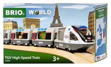 BRIO WORLD SUPER SZYBKI POCIĄG TGV INOUI FIGURKI MASZYNISTA PASAŻER WALIZKA