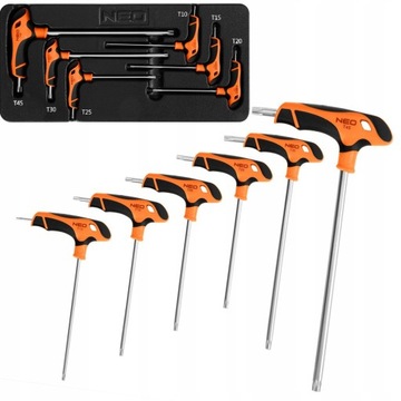 НАБОР КЛЮЧЕЙ NEO KEYS TORX TYP T, 6 ШТ. ВСТАВКА ДЛЯ ЯЩИКОВ ШКАФА 84-264