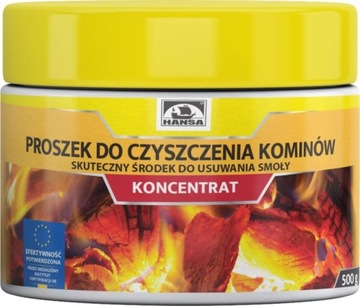 ŚRODEK PROSZEK DO CZYSZCZENIA KOMINA PIECA WYPALANIA SADZY HANSA 0,5kg