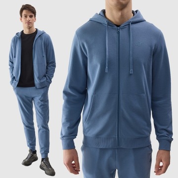 4F BLUZA MĘSKA DRESOWA SPORTOWA ROZPINANA Z KAPTUREM SS24