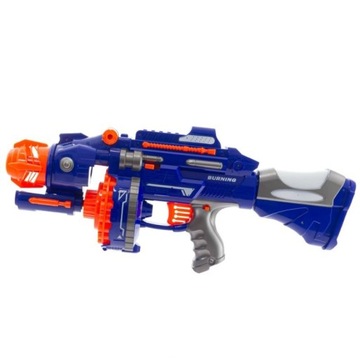 ZABAWKA KARABIN MINI GUN EUROBABY 2 RODZAJE AMUNICJI PIANKOWA I PRZYSSAWKI