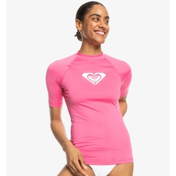 Koszulka krótki rękaw Roxy Whole Hearted SS UPF 50 Rashguard Shocking Pink