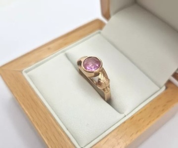 PIĘKNY ZŁOTY PIERŚCIONEK R15