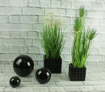 Декоративный керамический шар черный 15 см